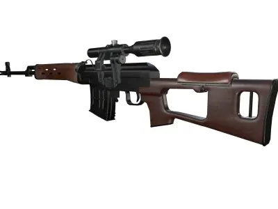 SVD soviet rifle Low-poly 3D model