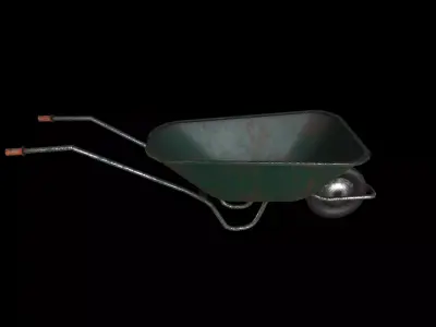 Old Wheelbarrow Free low-poly 3D model