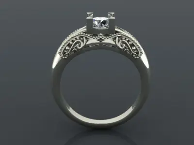 Round center antique look 3D print model