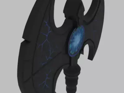Battle axe Low-poly 3D model 12