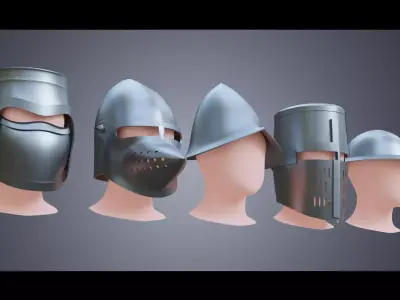 BASE HELMET MODELS 6-10 Low-poly 3D model