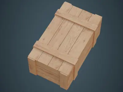 Wooden Box 3A Low-poly 3D model
