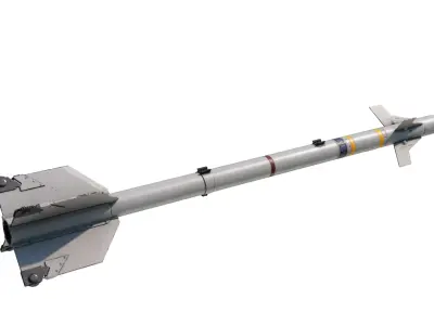 USAAF AIM-9P AIM9 Sidewinder Missile AIM9P 3D model