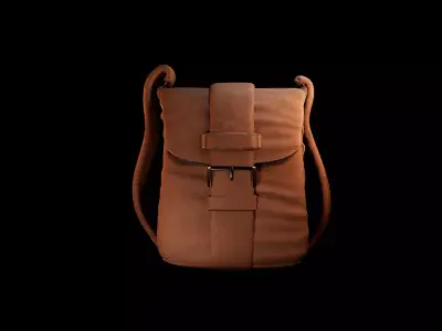 Low-Poly Leather Crossbody Bag Low-poly 3D model