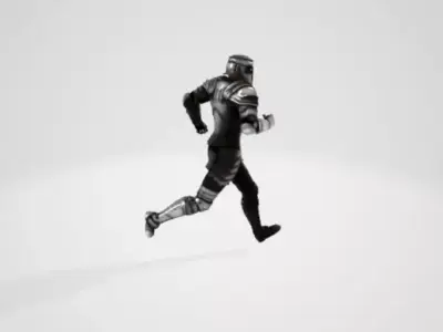 Pre Animated Running Soldier 3D model