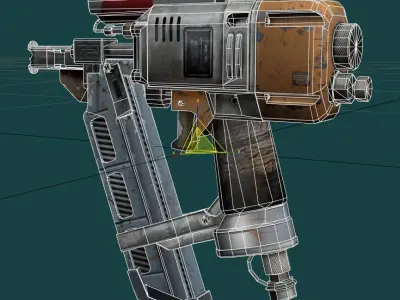 mobile game asset - nailgun  Low-poly 3D model