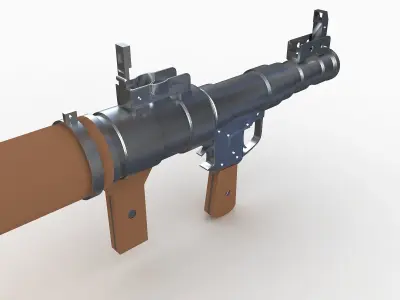 RPG-7 gun with barrel 3D model