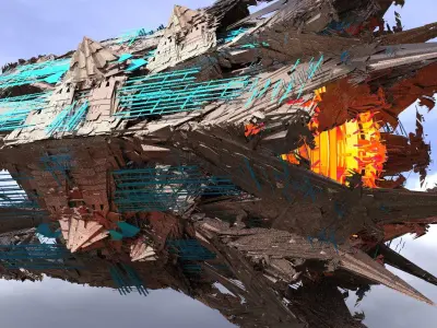 Planet destroyer Dystopian airship zeppelin 2  3D model