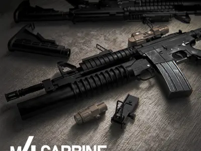 M4 carbine Low-poly 3D model