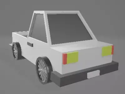 Blocky Truck Free low-poly 3D model