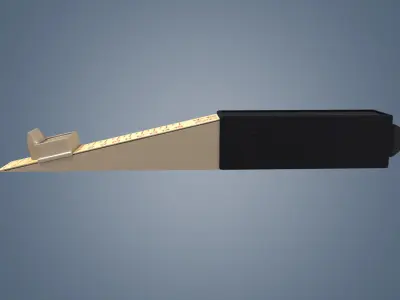 Low mold PBR wedge vernier feeler gauge Low-poly 3D model
