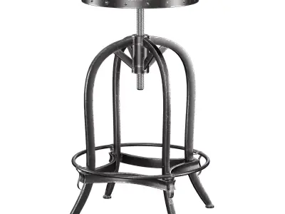 Dempsey Swivel Iron Bar Stool 3D model