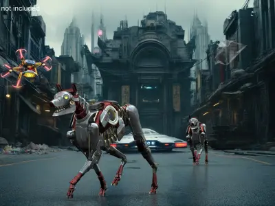 Futuristic Robotic Dog Concept in Walking Pose 3D model