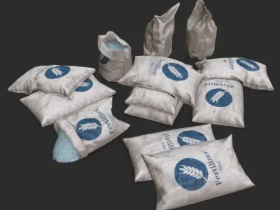 Fertilizer Bag Assets Low-poly 3D model
