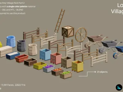 Low Poly Village Pack - Part 2 Low-poly 3D model