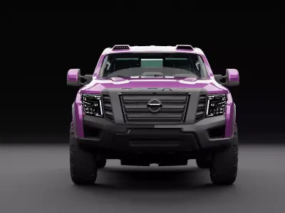 Nissan 4x4 Car Metallic Fuchsia Low-poly 3D model