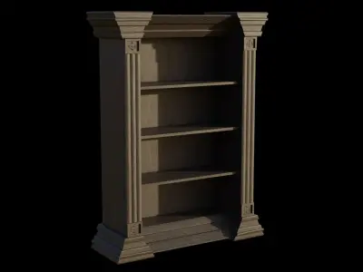 Antique Bookcase Low-poly 3D model
