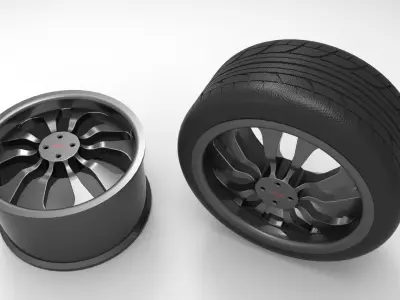 Tire and rim  Free 3D model