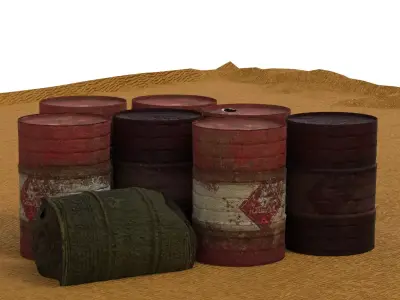Rusty oil barrel 3D model buy