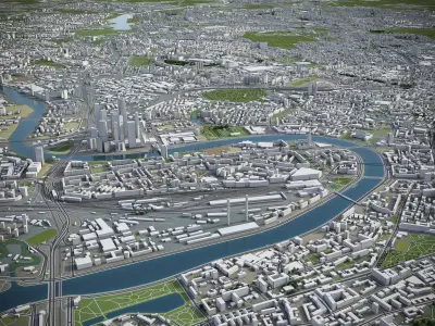 Moscow - city and surrounding area 3D model