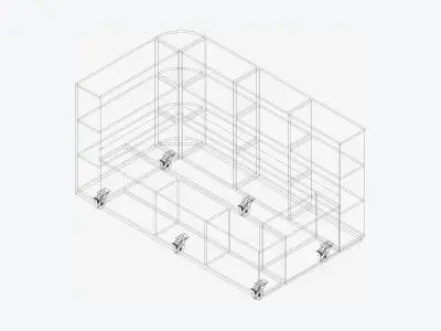 Seat - Library - Integral - Readers Cubby Unit Low-poly 3D model