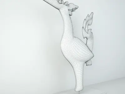 Large-Scale Wood Indonesian Bird Figure 3D model