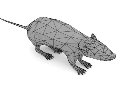 Mouse Cartoon Low Poly Low-poly 3D model