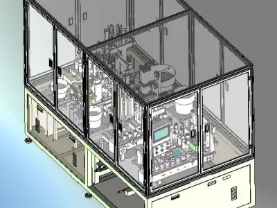 Automatic DC motor assembly production line 3D model