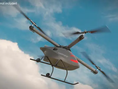  US Navy Offshore Cargo Delivery Drone Rigged for Cinema 4D 