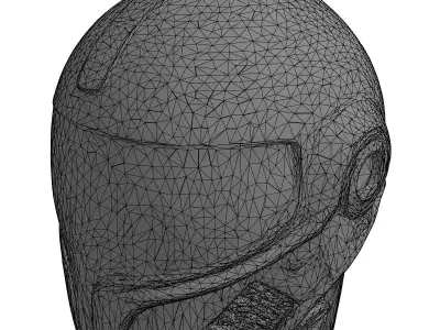 Futuristic SciFi Combat Helmet Low-poly 3D model