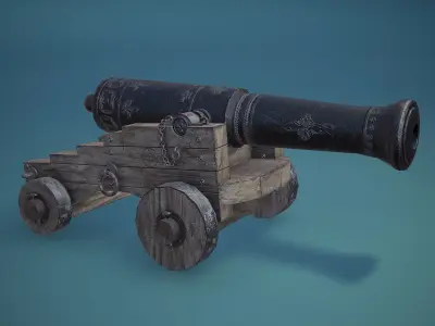 Cannon old Low-poly 3D model purchase
