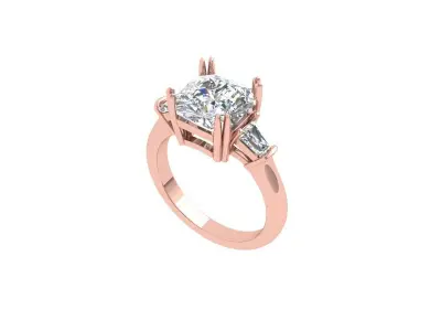 3-Stone-Ring 3D print model 8