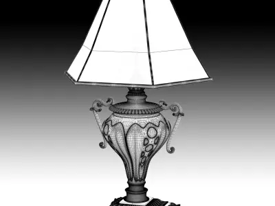 Griffiths and Griffiths 74027 antique brass crystal lamp 3D model