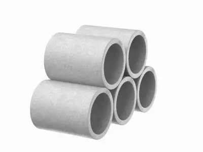 Stack Of Concrete Pipes 3D model