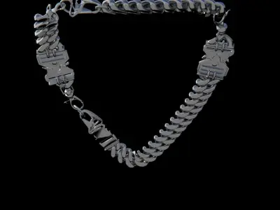 Clasp Chain 2 Low-poly 3D model