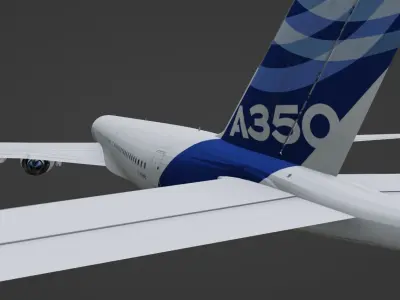 Airbus a350 plane and a320 cockpit 3D model