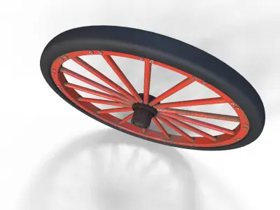 Old Wheel Low-poly 3D model purchase