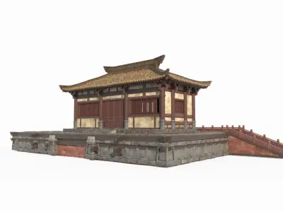 Asian ancient architecture small palace 3D model