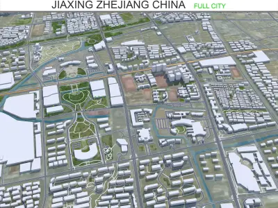 Jiaxing Zhejiang China 90km Low-poly 3D model