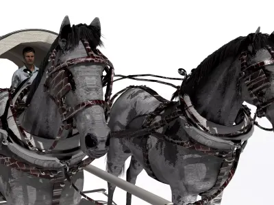 Horse-Drawn Wagon 2 3D model