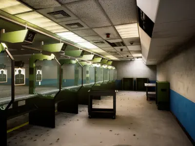 Shooting Range Low-poly 3D model 2