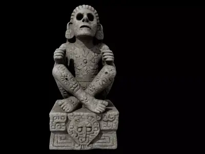 Aztec Stone Statue2 3D model