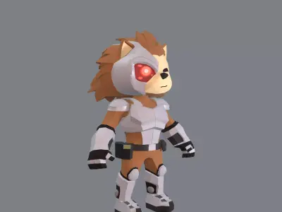 Shady The HedgeHorg Low-poly 3D model