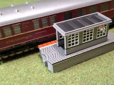Single Edge Platform Underpass3 1-87 FDM color 3D print model