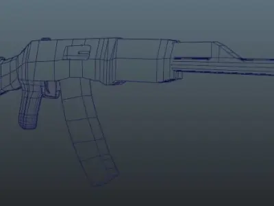 AK-47 gun Free 3D model