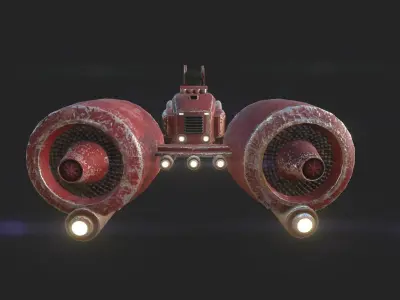 Aircraft Spaceship 01 - Futuristic Flying Vehicle Spacecraft Low-poly 3D model