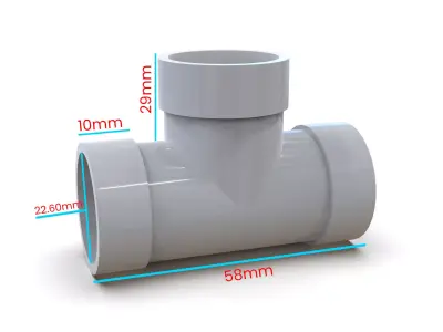 PVC T Joint pipe 3D print model