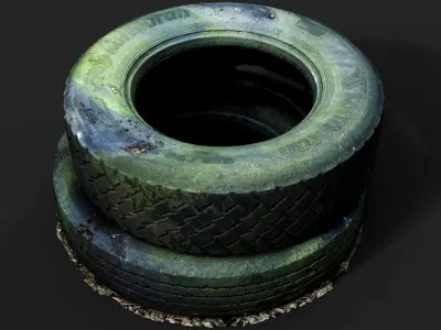 tires truck junkyard trash pt1 PBR photogrammetry Low-poly 3D model