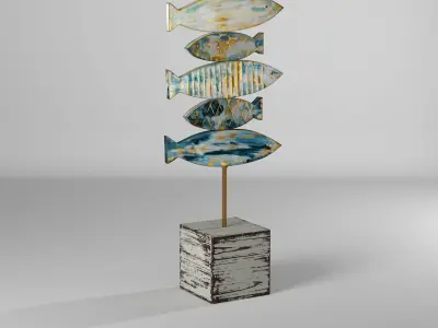 Gioia Fish Stack Statue 3D model