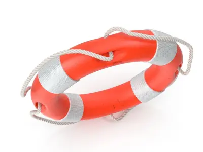 Orange Lifebuoy Low-poly 3D model